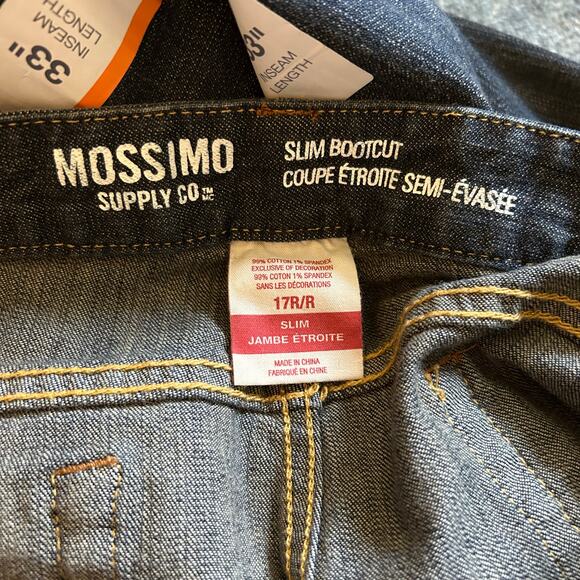 Mossimo Jeans Size 17 Low Rise Bootcut Slim Knee Dark Rinse Denim Stretch 2000s - Picture 2 of 6